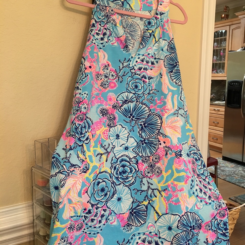 SOLD!!NOT AVAILABLE! Lilly Pulitzer Ross Swing Dress XL in aqua, pinks, white!